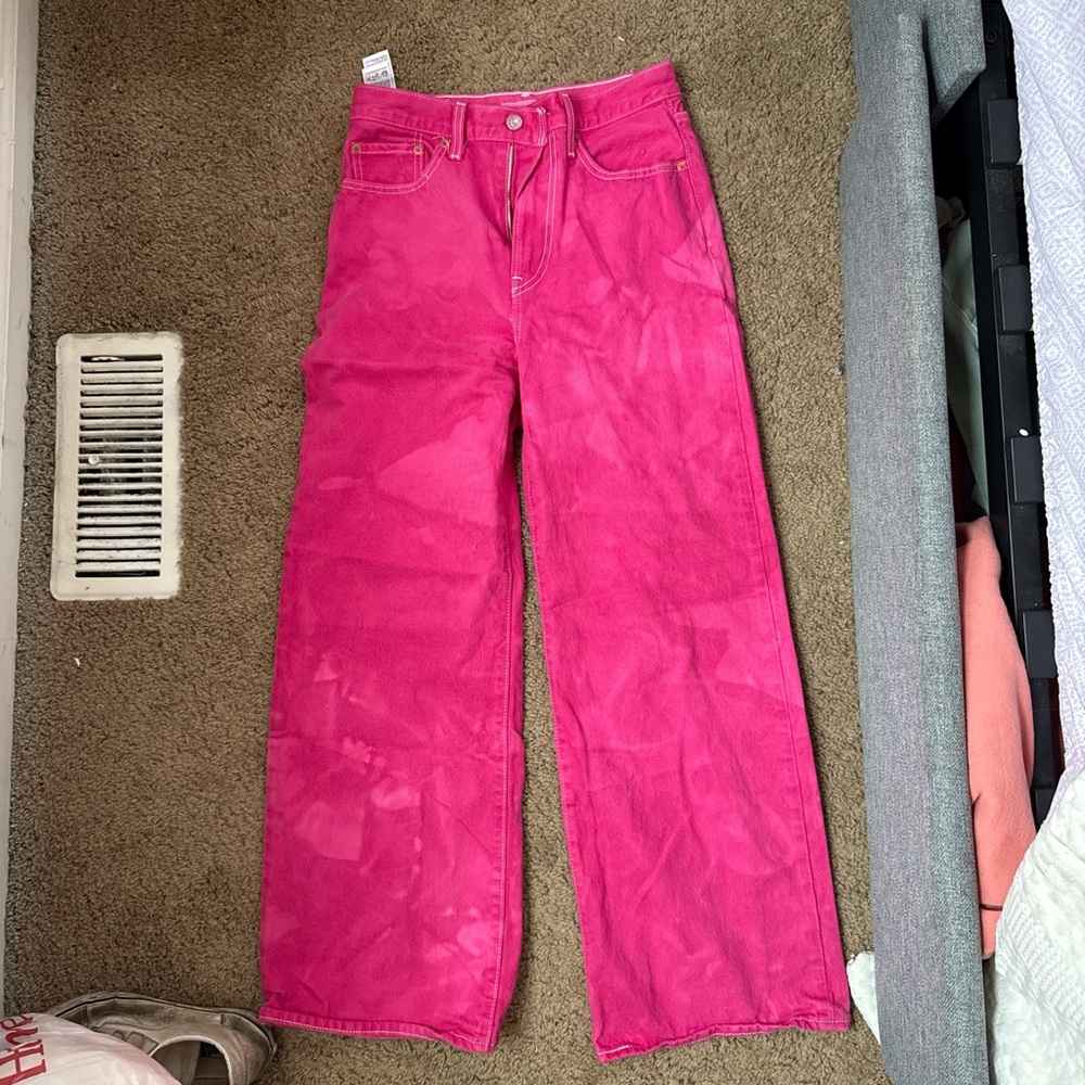 Levi's Bright Pink Flare Jeans